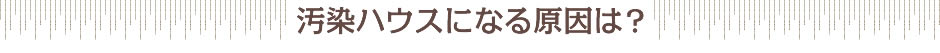 汚染ハウスになる原因は？